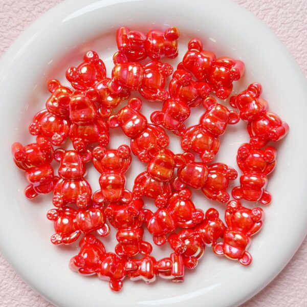 oly-92bc0e7d600f420e8321e754f0eac19a Wholesale UV Plated Acrylic Bear Loose Beads in Dark Pink for DIY Phone Chain Jewelry Making, Everyday Fashion Accessory