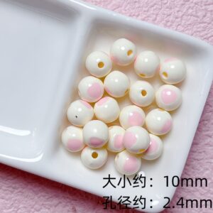06-off-white / Size is about 10mm, hole diameter is about 2.4mm