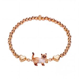 Bell siamese cat stretch bracelet