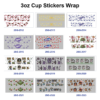 Wholesale 8pcs Cartoon Game Character Sweet Candy Print 3oz Cup Stickers Wrap OLY Exclusive