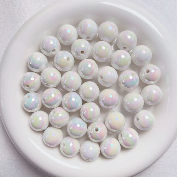 oly-935832ad80047543801a0f2334fb3949 Wholesale Cream Blue UV Electroplated Acrylic Round Beads 10mm Glossy DIY Jewelry Making Car Charm Phone Pendant