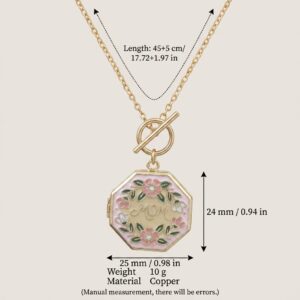 Octagonal mom pendant gold necklace