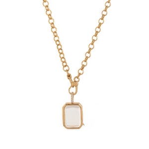 Rectangular transparent photo box necklace