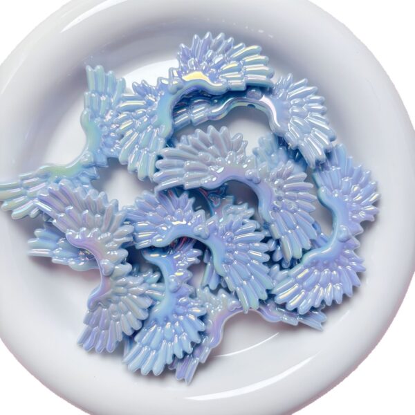 oly-93c3bb84c8888bd9a638ae936c04fc94 Wholesale Acrylic Heart Angel Wings Beads, UV Plated Light Pink DIY Phone Charm Supplies Fashion Accessory Resale