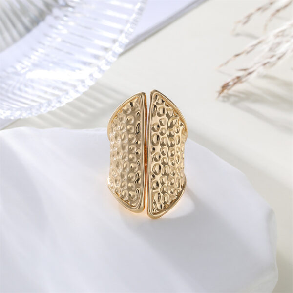 Wholesale Trendy Geometric Alloy Wide Band Ring For Women Men Adjustable Hip Hop Style Jewelry Accessory Boutique Resale