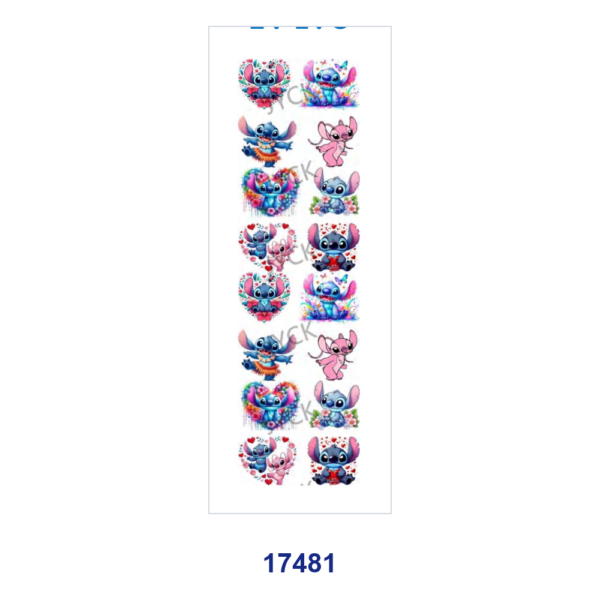 oly-94416df06650907432da1ba016b7fe06 Wholesale 2/8/16pcs Cute Blue Creature Heart Floral Print Pen and Bookmark Stickers UV DTF Wraps OLY Exclusive