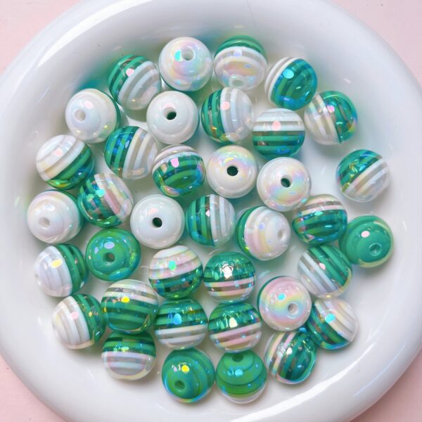 Wholesale 16mm Acrylic Electroplated Rainbow Striped Lollipop Beads for DIY Phone Charm Jewelry Making