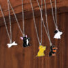 Wholesale Zinc Alloy Electroplated Bone White Cute Animal Pendant Necklace Cartoon Drop Charm Boutique Resale Jewelry Accessory