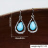 oly-949cf952df0f3ecd968bc1c4c4958a25 Wholesale Silver Tone Retro Hammered Turquoise Drop Earrings Geometric Design Fashion Jewelry Accessory