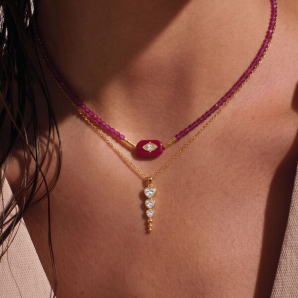 Wholesale Retro Geometric Evil Eye Unicorn Necklace Colorful Beaded Chain Fashion Jewelry Accessory