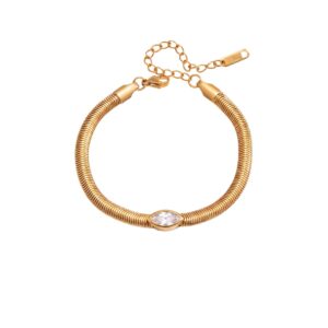 Marquise snake bone bracelet