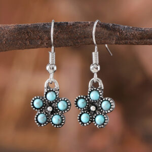 Round turquoise earrings