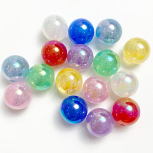 Wholesale 16mm Pink Jelly Acrylic Loose Beads Plated Finish DIY Phone Charm Car Hanging Craft Supply
