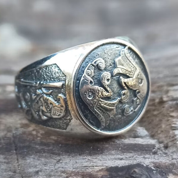 oly-95bef4a53a1457859622ed91dc633939 Wholesale Vintage Viking Eagle Carved Ring Unisex Alloy Fashion Accessory
