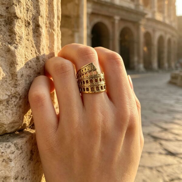 oly-95d5b622e4b516dcca53bda6bf4cc0e5 Wholesale Retro Roman Colosseum Open Ring Fashion Jewelry Accessory Gift For Boutique Resale