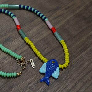 Blue fish necklace