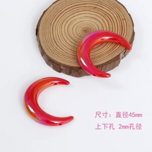 18 - top & bottom hole - red / Size is about 35 * 47mm, aperture is about 2.9mm