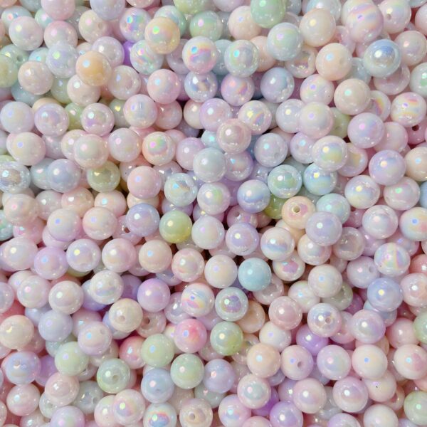 Wholesale Acrylic Gradient AB Two Color Imitation Pearl Loose Round Beads for DIY Phone Charm and Jewelry Making