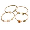oly-965a0d33621f4c43609f1e910d98d544 Wholesale Copper Floral Open Cuff Bracelet Chic Botanical Design Gift Everyday Fashion Accessory