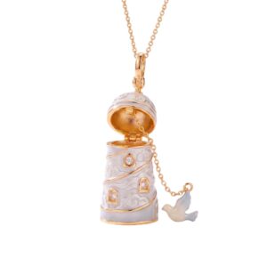 White dove tower necklace
