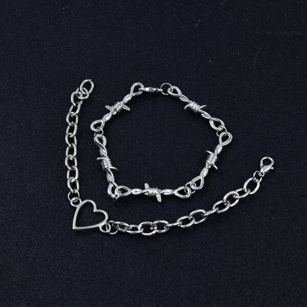 oly-968e5db741559aef563dbf3c26c82153 Wholesale Vintage Gothic Hip Hop Unisex Antique Silver Heart Bracelet Chic Stackable Layered Jewelry Fashion Accessory For Gift And Boutique Resale