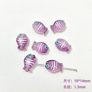 06-Purple White / The size is about 10*14mm, the aperture is about 1.4mm
