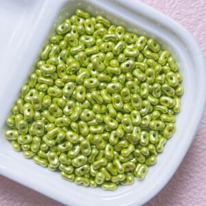 09-fruit green / Size is about 4*6.5mm, hole diameter is about 1.2mm