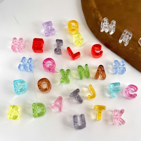 oly-9760c7337c8ad1bae957800d2600112b Wholesale Acrylic Colorful Transparent Alphabet Beads Large Hole DIY Craft Supply Bag Charm Accessory Gift and Boutique Resale