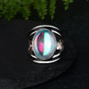 oly-9777da45705c45f4571e5a3d5945fb3e Wholesale Retro Bohemian Ring Colorful Moonstone Geometric Design Jewelry Accessory For Gift And Boutique Resale