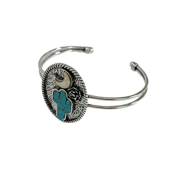 oly-97af794eaab4db2003ece6c4b795ffc4 Wholesale Vintage Moonlit Cactus Geometric Ring Adjustable Unisex Zinc Alloy Everyday Wear Gift