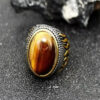 oly-97fcb2b98203585400228dcc6f6da2c7 Wholesale Antique Silver Zinc Alloy Ring Tiger Eye Flame Design Unisex Statement Jewelry Accessory For Everyday Wear And Boutique Resale