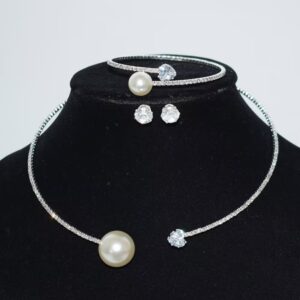 Xl-2147-neck + bracelet + silver earrings