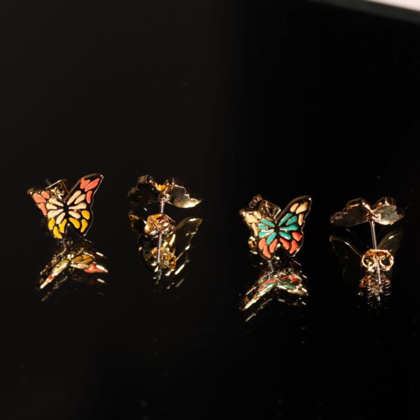 oly-98a7eeb961cd8eb9ca107b4c96fd9af2 Wholesale Retro Green Butterfly Artistic Gradient Pendant Earrings For Party Wear Fashion Accessory