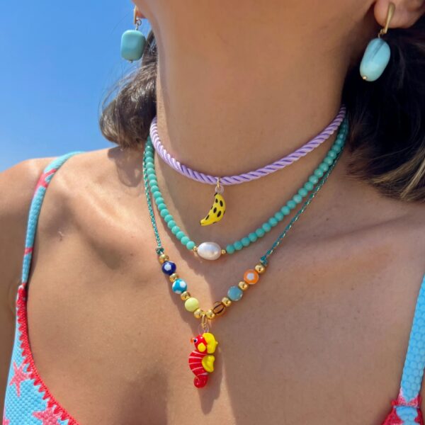 oly-98c0bbd56d7819bfe263293f2cb5460e Wholesale Colorful Fruit Beaded Necklace Gilt Copper Trendy Summer Party Jewelry Accessory