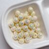 oly-98e5cc98279418771b7f0ba666633708 Wholesale Luminous Acrylic Round Beads 8 12mm Light Pink Electroplated for DIY Jewelry Making Bracelet Phone Charm Craft Supply
