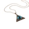 oly-99378f882cbaa8049ac240dec4fed1d6 Wholesale Hip Hop Blue Eye Triangle Pendant Necklace Stylish Streetwear Jewelry Accessory Zinc Alloy Silver Finish Boutique Resale Gift