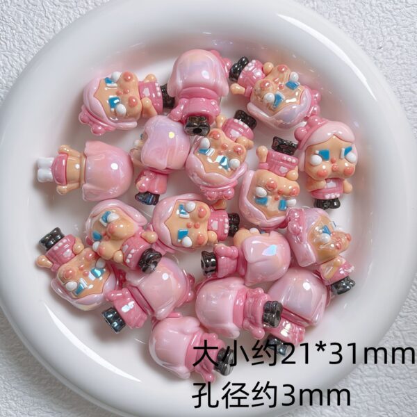 Wholesale Cute Cartoon Silicone Beads UV Plated Loose Beads for DIY Phone Charm Jewelry Making Craft Supply