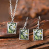 Wholesale Fashion Square Pendant Earring And Necklace Set With Transparent Resin Little Design For Party Wear