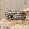 Wholesale Retro Boho Heart Wide Band Ring For Women Silver Electroplated Zinc Alloy Jewelry Accessory For Boutique Resale