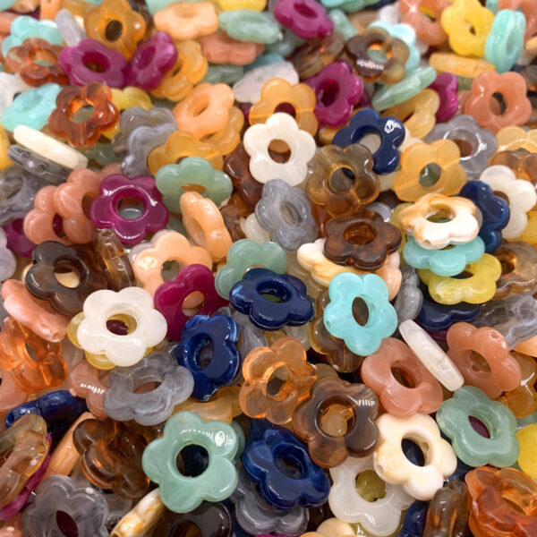oly-9a01f3fe7d6f963fe296474091ec9b05 Wholesale Retro Gradient 5-Petal Flower Acrylic Loose Beads DIY Earring & Hair Accessory Craft Supply for Boutique Resale
