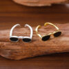Wholesale Trendy Sunglasses Shape Open Ring Gold Zinc Alloy Jewelry Accessory For Daily Wear