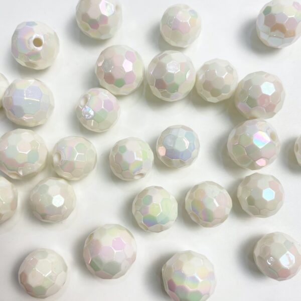 Wholesale Electroplated Acrylic Soccer Ball Beads Solid Color AB Cut Loose Beads for DIY Jewelry Keychain Phone Charm Craft Supply