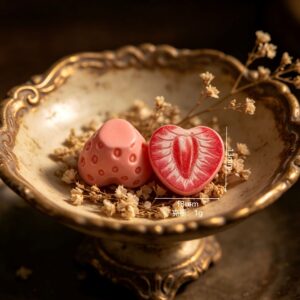 Mini half-cut fruit-dark pink strawberry