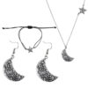 oly-9a5586eea80e907dd849a4ddd82cbd37 Wholesale Zinc Alloy Ancient Silver Star Moon Earrings Necklace Bracelet Set Everyday Wear