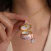 Wholesale Double Layer Cake Locket Necklace With Hidden Girl Pendant Colorful Trendy Jewelry Gift For Girls
