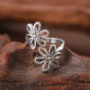 oly-9a92149e0b2641099854640238a5ac9f Wholesale Vintage Chic Double Flower Hollow Ring Zinc Alloy Antique Silver Jewelry Accessory For Everyday Wear And Boutique Resale