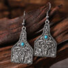 oly-9ab66d0793920582f5e80a9e0b8b4985 Wholesale Retro Turquoise Irregular Pendant Necklace Ancient Silver Finish Trendy Fashion Accessory For Daily Wear