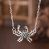oly-9accecbb75b9d922e0c7f16ea60942f0 Wholesale Retro Ocean Crab Pendant Necklace Antique Silver Finish Trendy Fashion Jewelry Accessory For Women Gift Boutique Resale