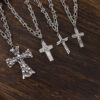 oly-9b15c71542a1929c42f780a77a70a8e0 Wholesale Electroplated Zinc Alloy Skull Cross Pendant Necklace Dark Vintage Punk Hip Hop Street Jewelry Accessory Trendy Boutique Resale