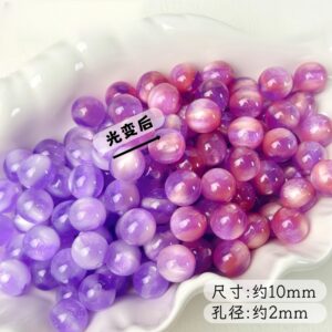 09-purple / Size is about 10mm, hole diameter is about 2mm